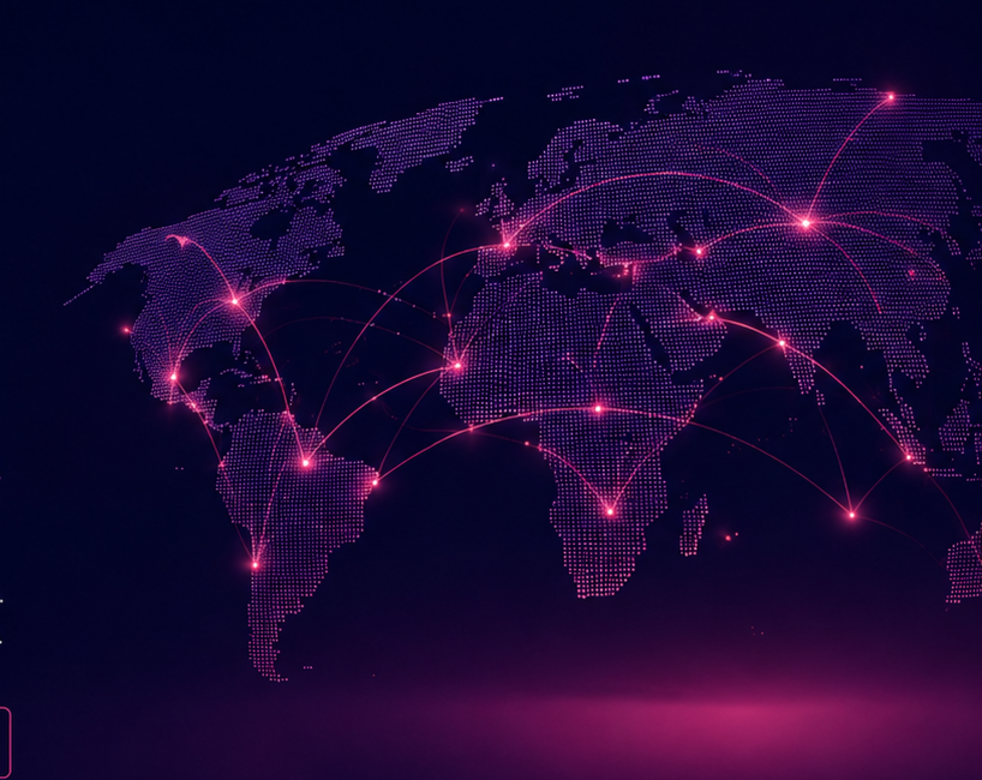 Abstract visual representing connected languages and cultures